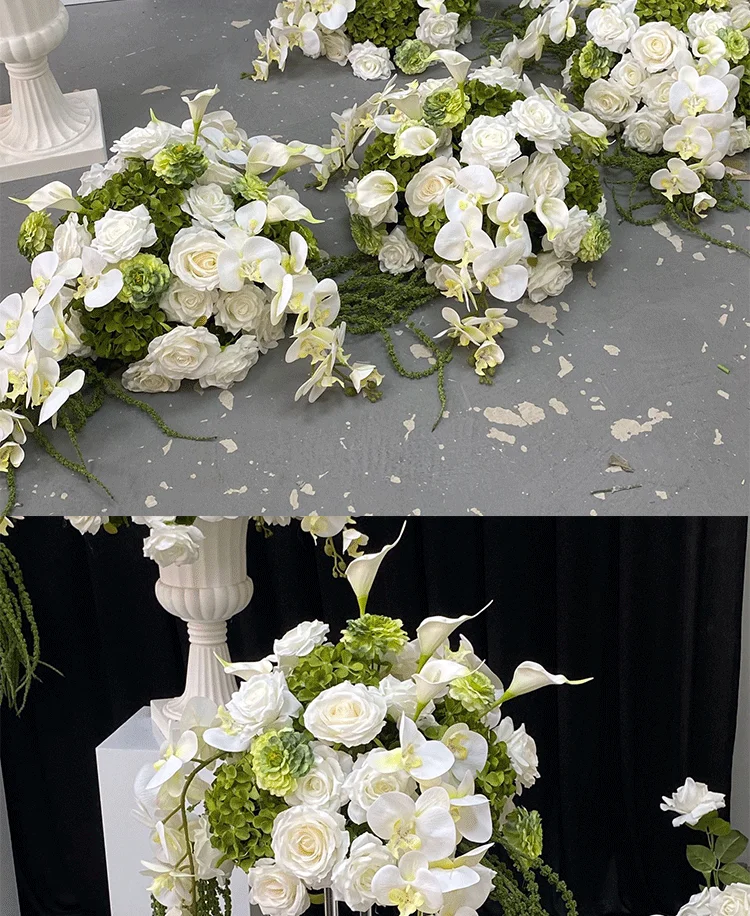 Grün-weiße Kunstblumenkugeln, Schaufensterdekoration, Seidenblumenkugeln, Tischdekoration für Hochzeitsdekoration, Wohnaccessoires – Detail 8