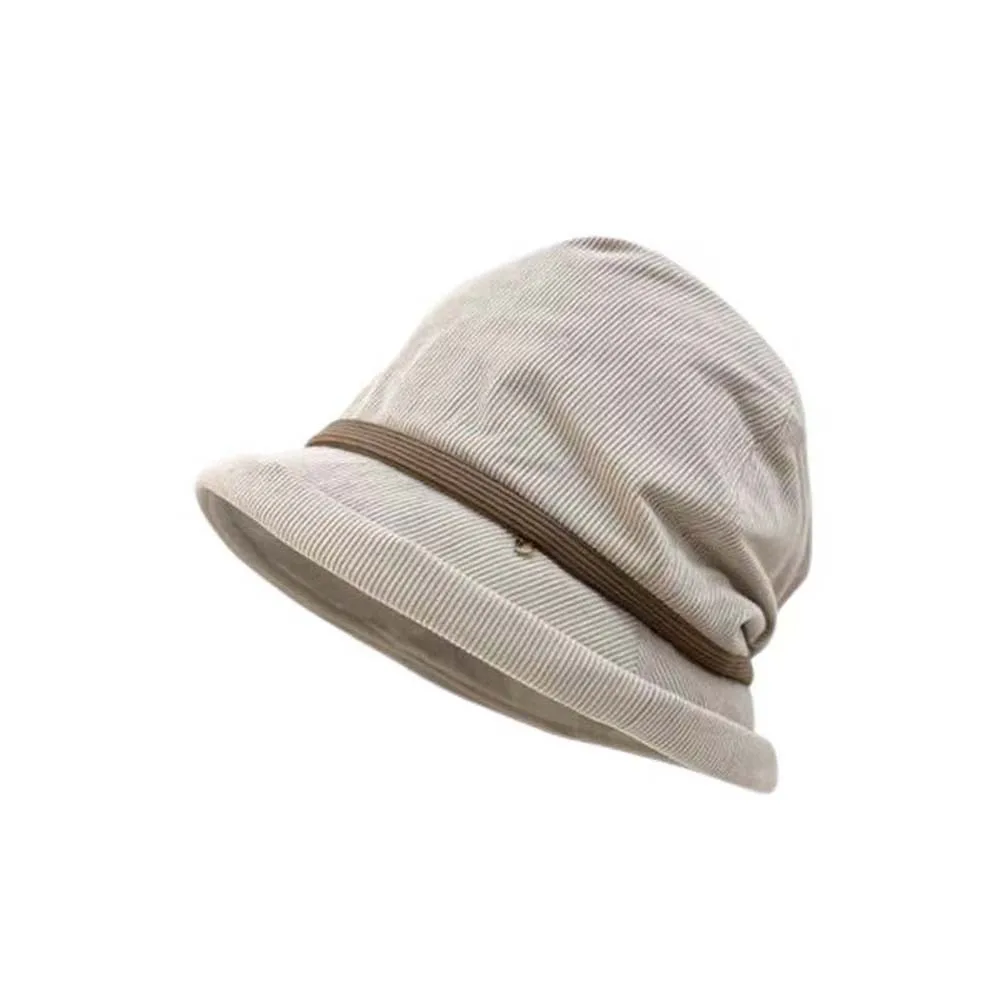 

Fashion Temperament Corduroy Pullover Cap Solid Color Warmer Winter Fisherman Hat Soft Versatile Anti-cold Bucket Hat Shopping