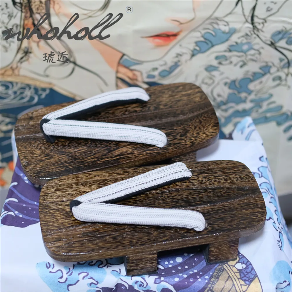 

Unisex Japanese Wooden Geta Summer Man Women Slippers Two-teeth Thick Platform Cosplay Costumes Shoes Flip Flops Clogs Sandals