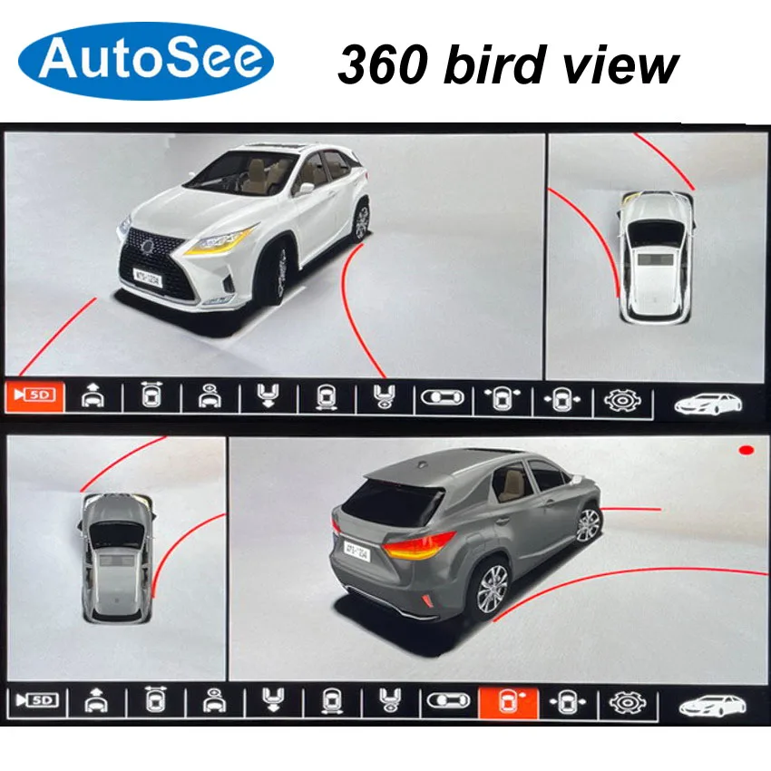 suit original OEM monitor 2020 for Lexus RX 360 degree camera 3D bird eye Panoramic view Front rear side Surround reverse kit