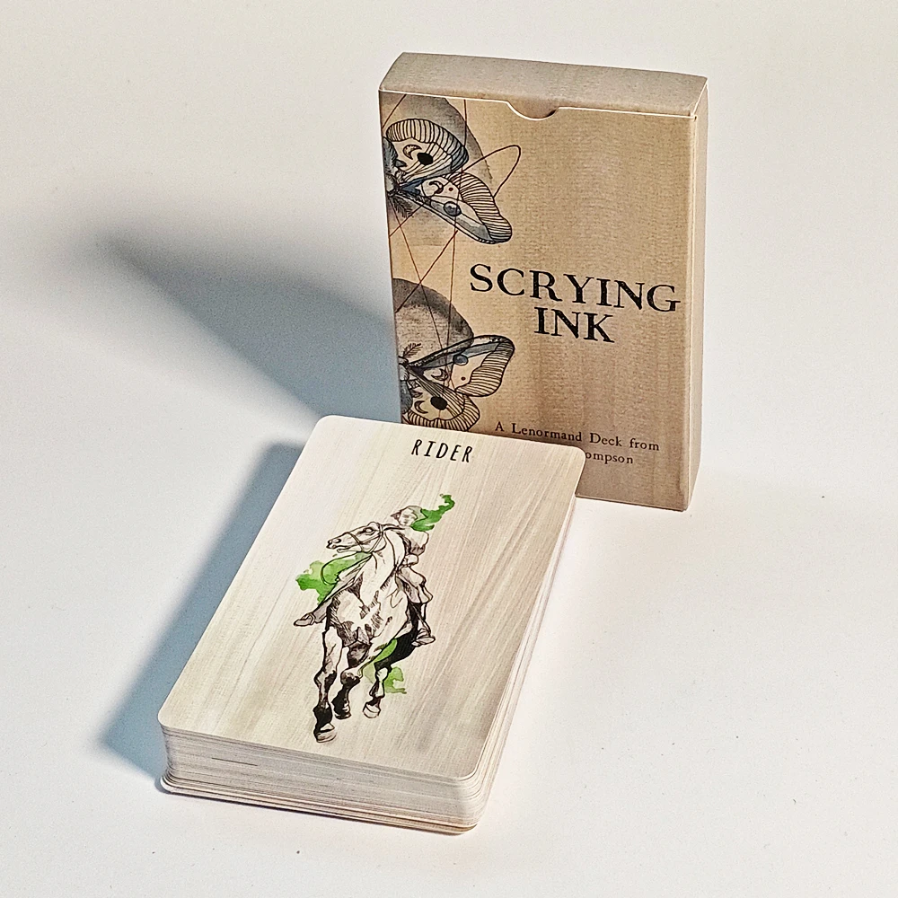 

Колода Ленорман с чернилами, 36 шт., карты Ленорман на акварельной тематике, напечатанные на 350 ГММ, двухтисненый картон, 9*6 см