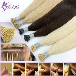ADEIRS I Tip Hair Extensions Natural Real Human Hair Extensions Fusion Keratin Capsule Brown Blonde #613 14-24inch 1g/Strand