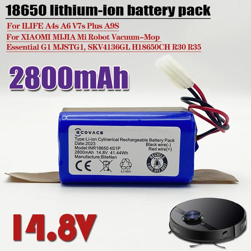 14.8V 2600mah Rechargeable Lithium Battery For ILIFE A4s A6 V7s Plus A9s W400 Robot Vacuum Cleaner INR18650 M26-4S1P Batteries