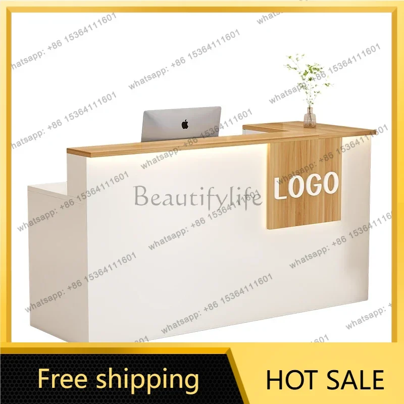 FG Small Cafe Reception Counter Simple Design Custom Style Reception Desk Beauty Salon Escritorios De Computadora Office  Furnit
