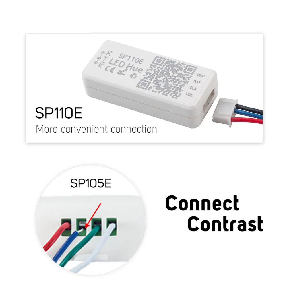 SP110E Bluetooth WS2811 WS2812B SK6812 RGB/RGBW Led Music Controller SP107E APA102 SP105E WS2801 Pixels Led Strip Leds DC5V-24V