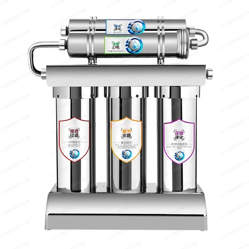 Household kitchen direct drinking machine tap water 10 inch three-stage pre-filter magnetizer stainless steel water purifier