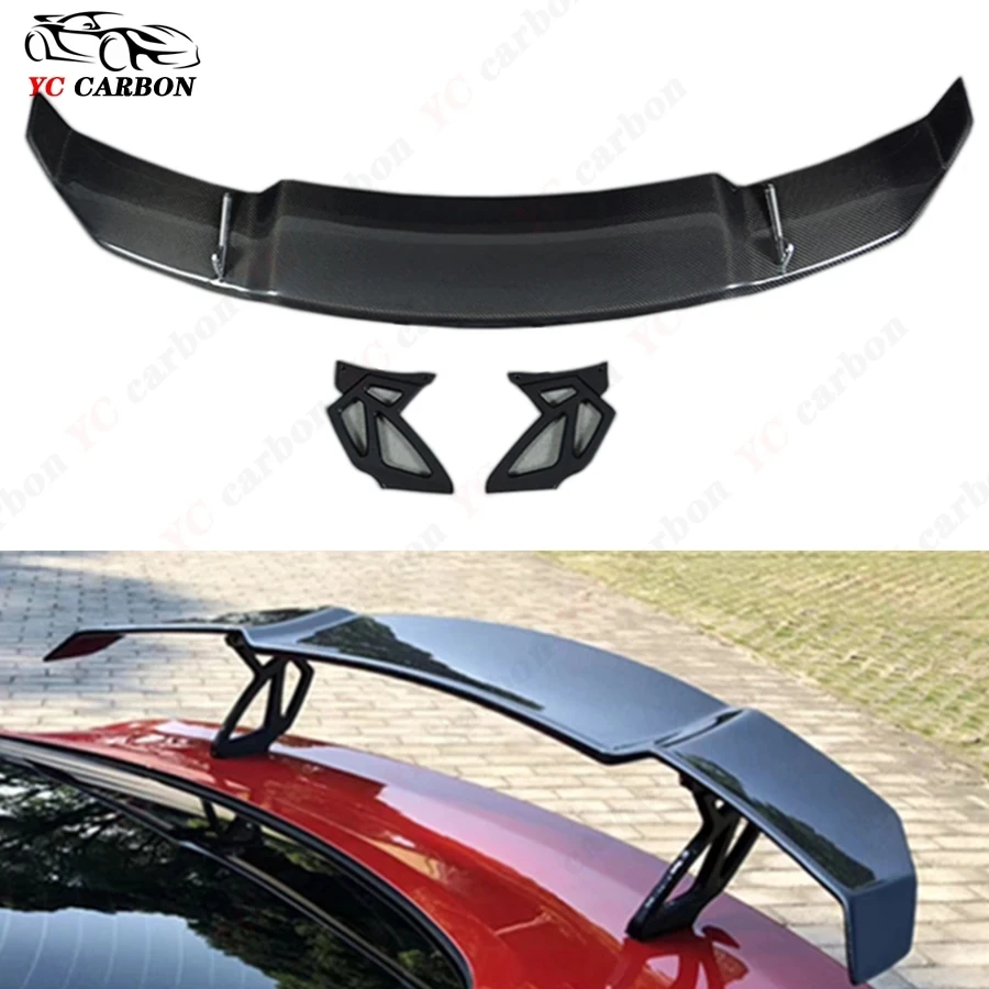 Carbon Fiber Tail fins For Ford Mustang GT 2015+ Rear Trunk Spoiler Guide Wing Rear Wing Car Trunk Diverter Upgrade body kit