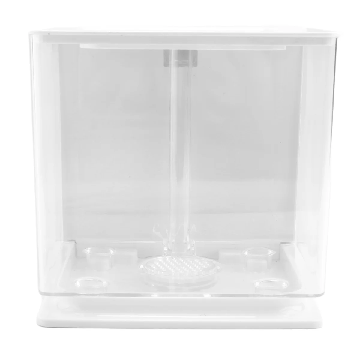 

AD04-Popular Betta Fish Tank Aquarium Fish Tank Easy to Change the Water Acrylic Plastic Self-Cleaning Small Fish Tank(White)