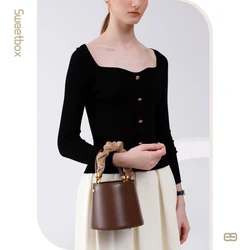 2023 New Mini Bucket Bag Genuine Leather Luxury Designer Handbag Fashion Shoulder Messenger Bag Drawstring Women's Bag