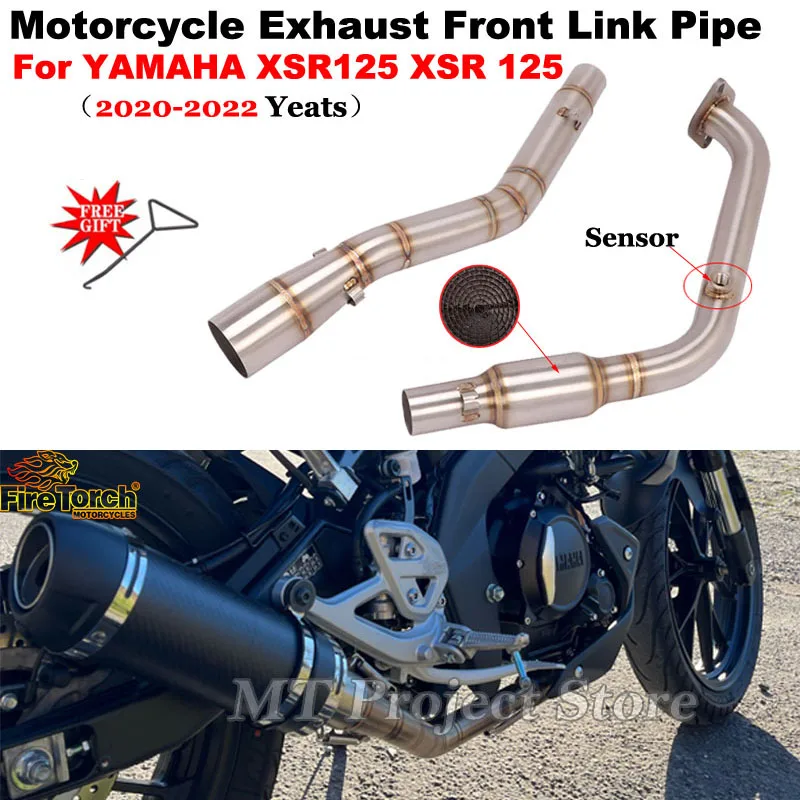 

Slip On For Yamaha XSR 125 XSR125 2020 2021 2022 Motorcycle Exhaust System Escape E-mark Front Mid Link Pipe Connecting Muffler