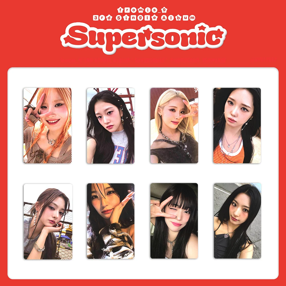 8Pcs/Set KPOP Fromis_9 Album Supersonic Photocards Double-Sided Lomo Cards SaeRom JiWon ChaeYoung JiHeon Postcard Fans Collect