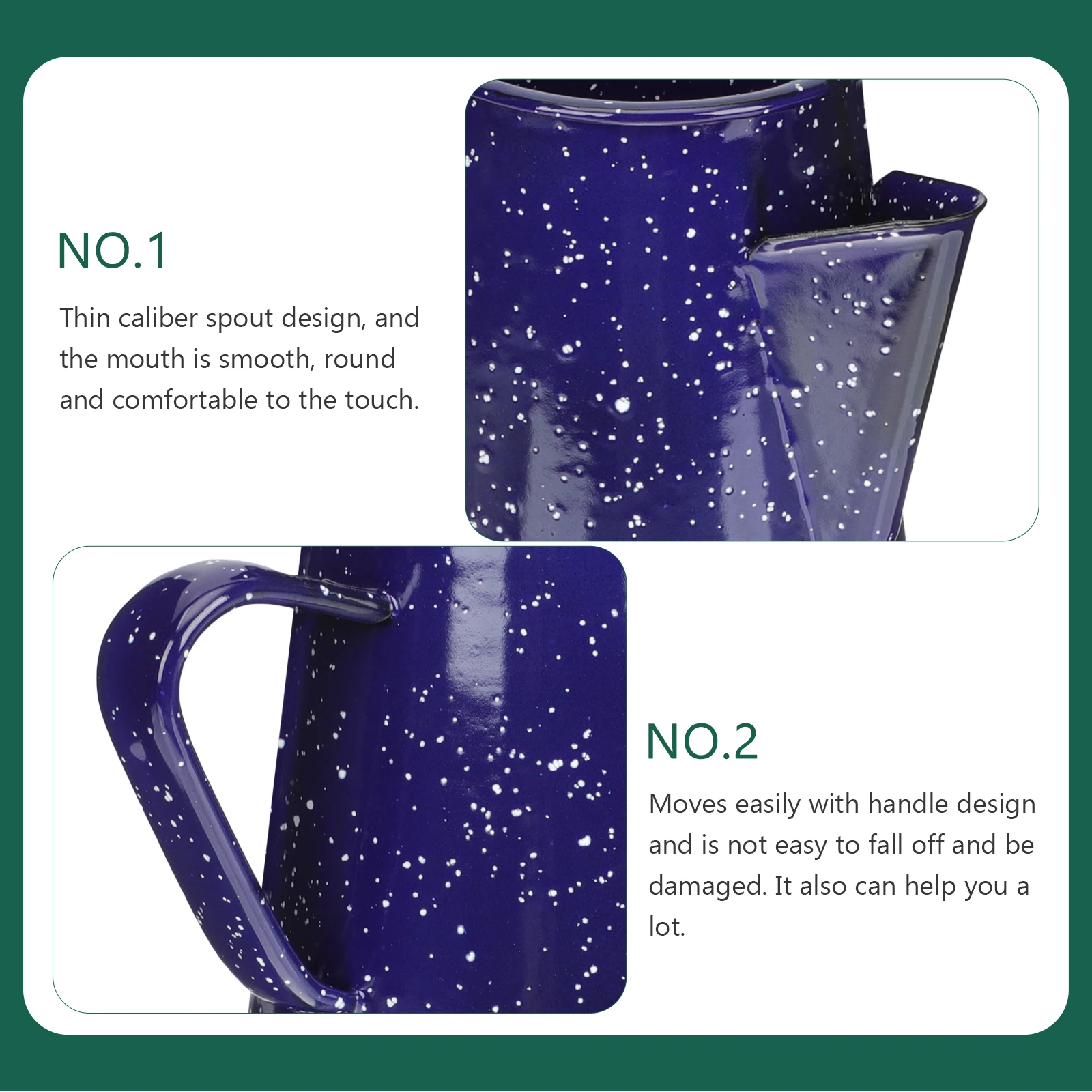 

Portable Enamel Teapot Blue Sky Pattern Coffee Pot Kitchenware Water Heating Kettle Practical Home Office Use Thin Spout Easy