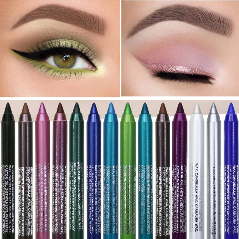 Eyeliner Gel Pencil Single Colour Pearlescent Eyeshadow Eye Liner Easy To Color Waterpoof Eyeliner Lasting Eye Makeup Cosmetic