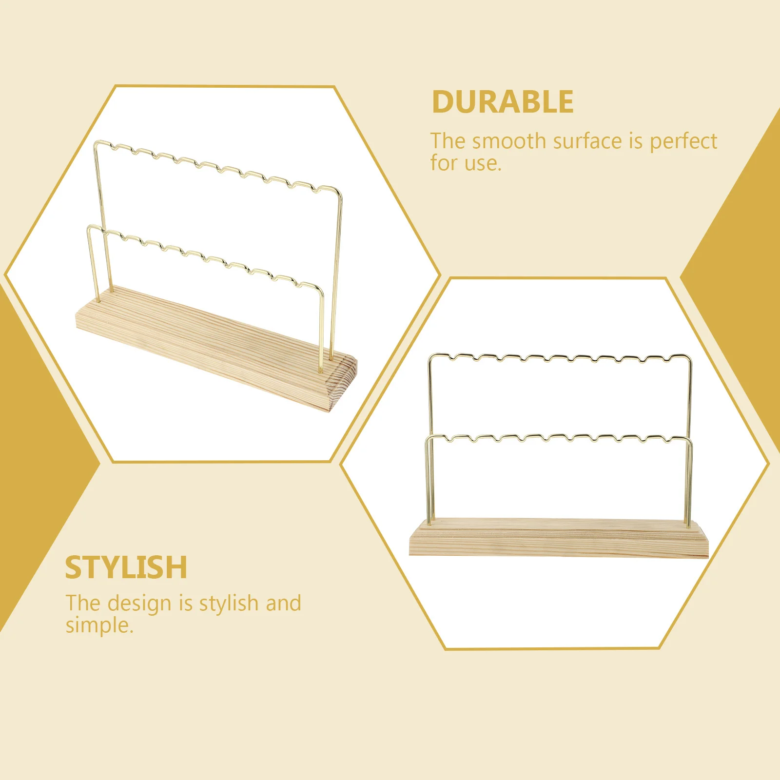 

Earring Display Stand Earrings Presentation Holder Wood Metal Storage Box Rack Wooden Jewelry Hanging