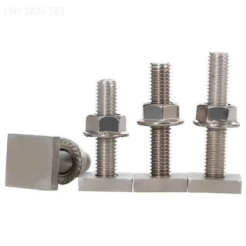 Imagen 1 del producto Juego de tuercas y pernos de pista en forma de T de acero inoxidable 304, juego de tuercas con brida de tornillo soldado cuadrado, sujetadores de herramientas de Hardware, 10 Uds.