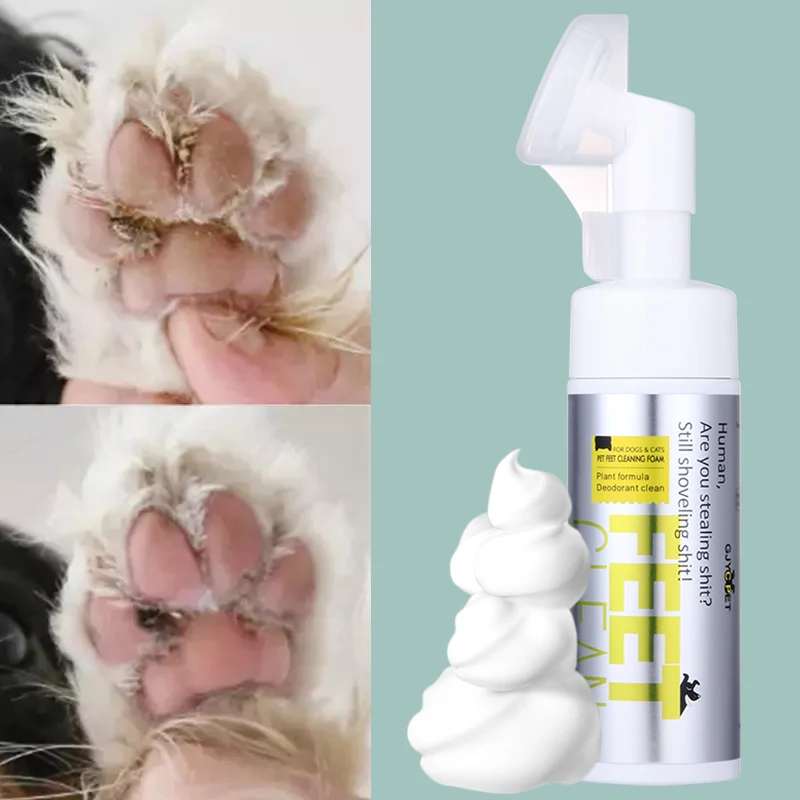 

Pet Foot Cleaner Dogs Cats No-wash Paw Foam Washing Proucts Natural Paw Care Silicone Brush Head Massager Dogs Grooming Supplies