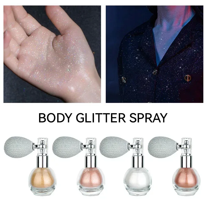 Glitter Spray Highlighter Pó, Diamante, Alto Brilho, Air Bag, Fragrância, Brilhante, Luz, Rosto, Corpo, Maquiagem, Cosméticos