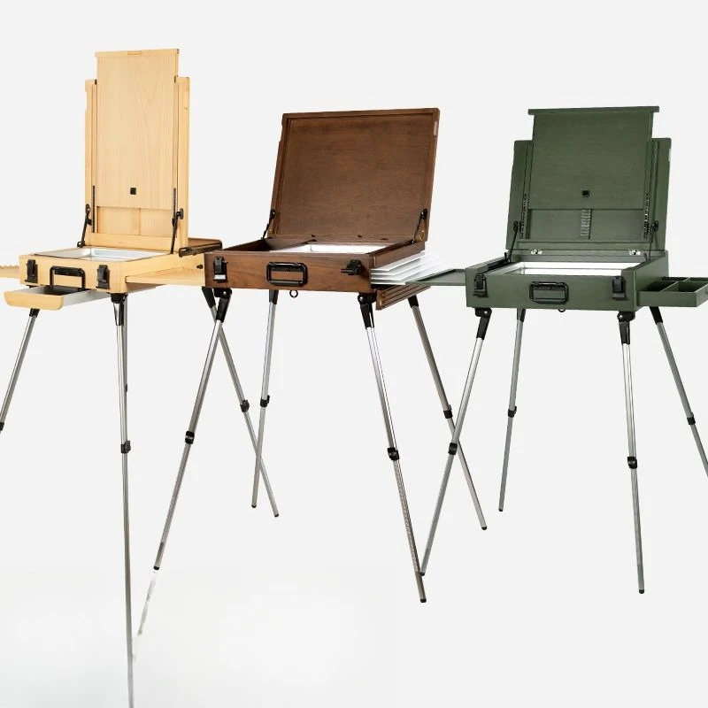 

Portable painter box artist wooden storage painting box suitable for outdoor sketching