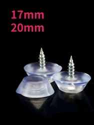 17mm 20mm Silicone Pad Transparent Soft Foot Nail Screw On Clear Rubber Feet Non-slip Pads For Furniture Floor Desk Protection