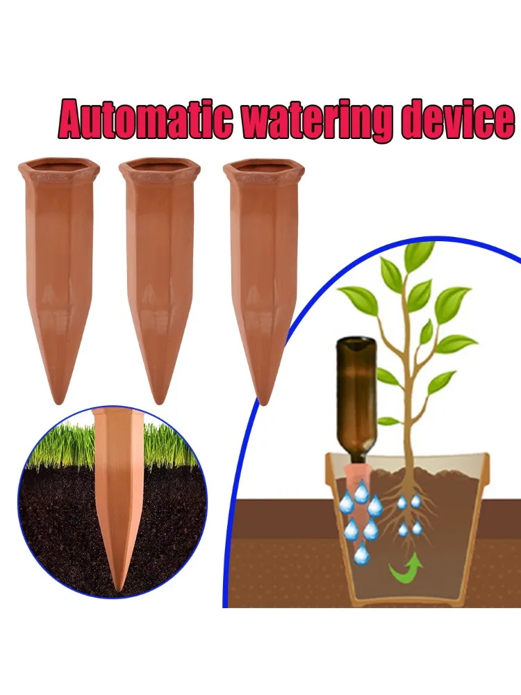 Piques d'arrosage en terre cuite, auto-arrosage, irrigation goutte à goutte automatique, faible entretien pour les plantes en pot, jardin, soin des plantes en vacances