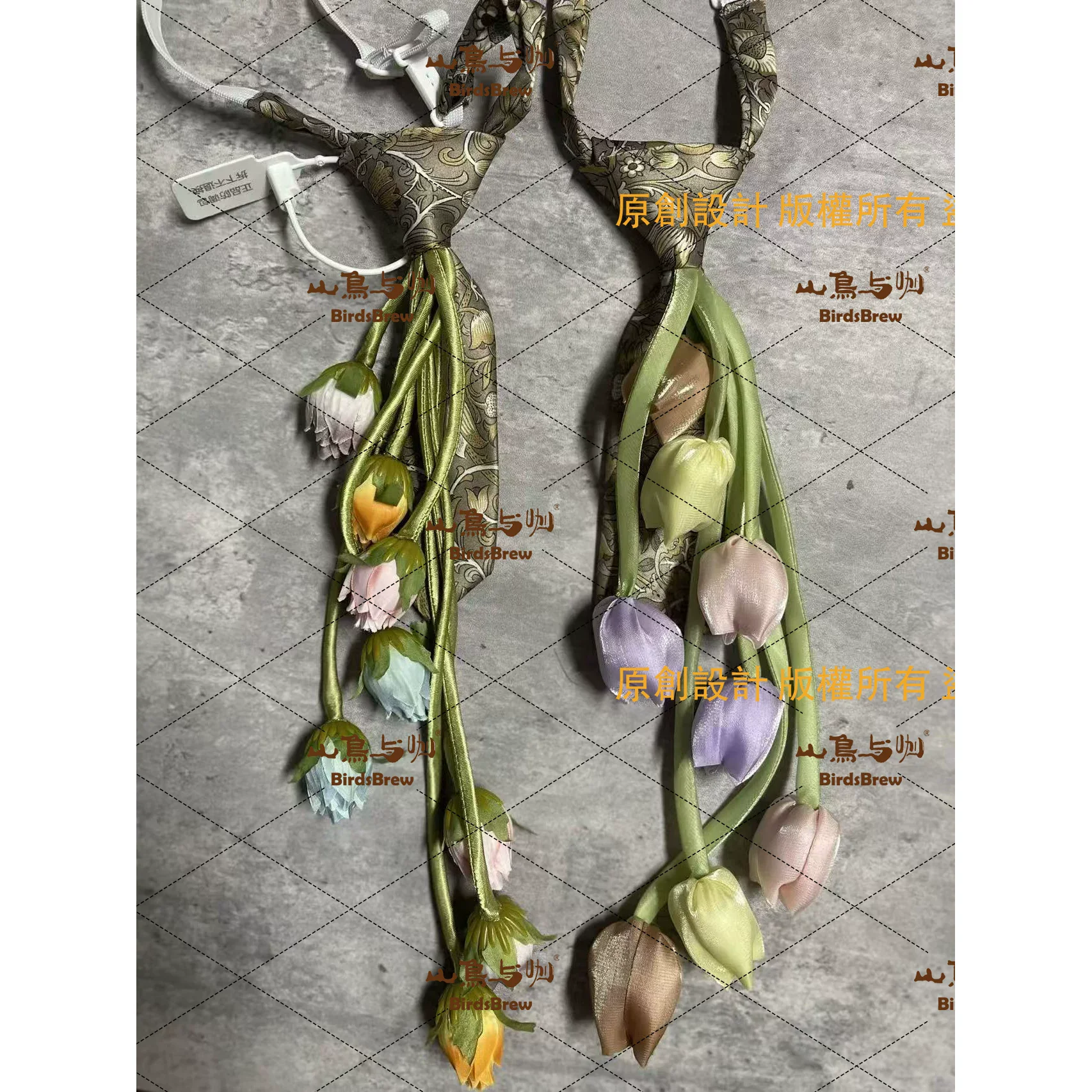 Vintage Elegant Women's Tulip Necktie Original Design Fashion Accessory Novelty Personality Tie for Stylish Women