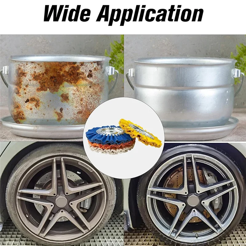 YLS-8Inch Airway Buffing Wheel, 9 ชิ้นอลูมิเนียมล้อชุดขัดเส้นผ่านศูนย์กลาง 5/8 นิ้ว Arbor Hole, ขัด Compound