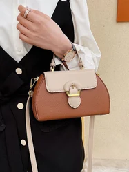 Women Autumn Winter New Color Contrasting Diagonal Cross Bag Fashion Simple Splicing Handbag Korean Edition Single Shoulder Bag