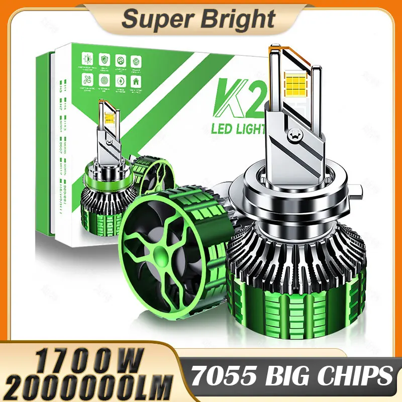 2000000LM H7 LED Headlights Bulb Canbus 1700W H4 H1 H11 9005 HB3 9006 HB4 H8 H9 9012 12V 24V Car Lights Headlamp Turbo 6500K