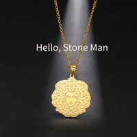 HIPEE Gorgon Medusa Necklace for Man Women Kids Stainless Steel  Pendant Necklaces Jewelry