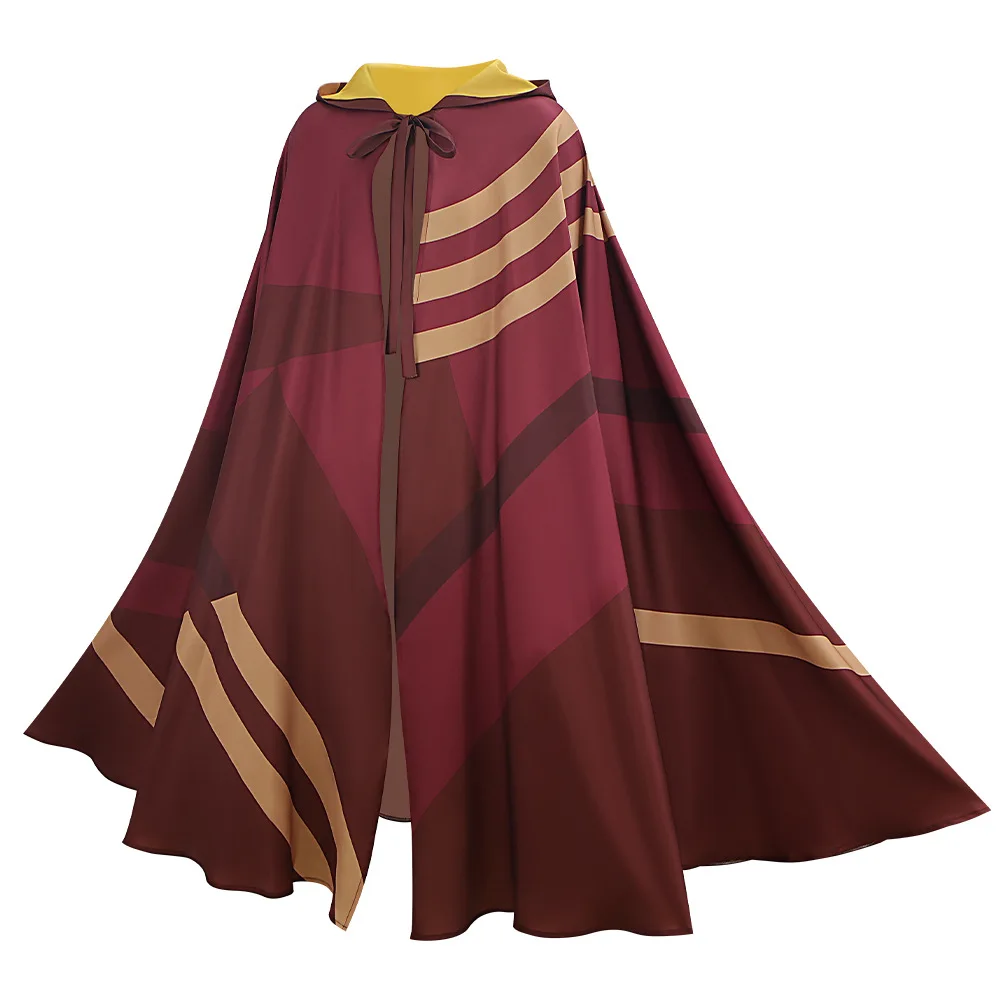 2026 New Potter Gryffindor Quidditch 7 Cape Cosplay Costume Red Hooded Cloak for Men Women Halloween Carnival Party Dress Up view 4