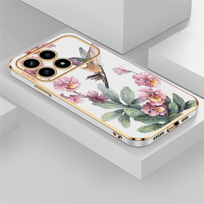 زهرة لطيف الطيور نمط جراب هاتف ل Xiaomi Redmi K90 K 90 برو ماكس سيليكون تصفيح غطاء مقاوم للصدمات ل Redmi K90 كابا