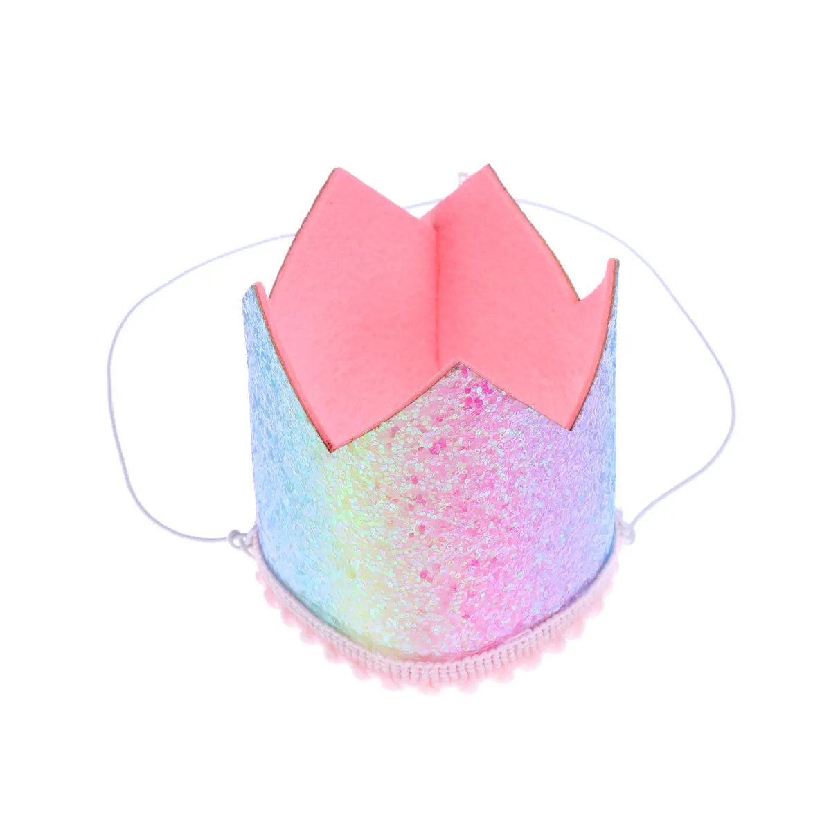 

1Pcs Rainbow Gradient Glitter Birthday Crown Party Hat Large Number Design Toddler Birthday Tiara Photo Prop Crown Hat