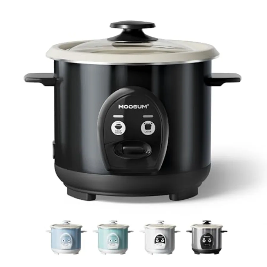 

3-Cup Uncooked Rice Cooker Small - Ceramic Coating Non-Toxic Inner Pot One-Touch Multifunction for Rice/Sauté/Yogurt Dishwasher