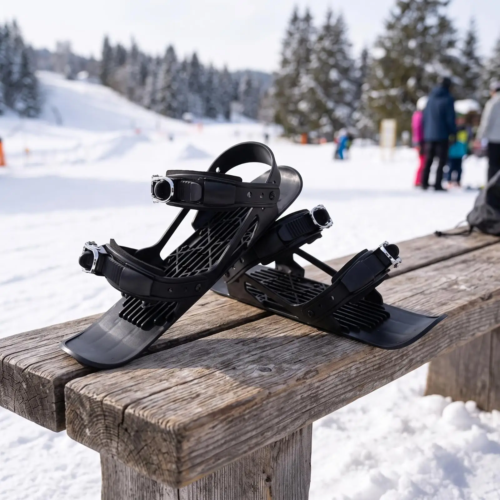Mini Ski Skates Reinforced Snowskates Ski Shoes Rugged Snowblades Lightweight for Skiers, Snow Parks, Sledding Hills