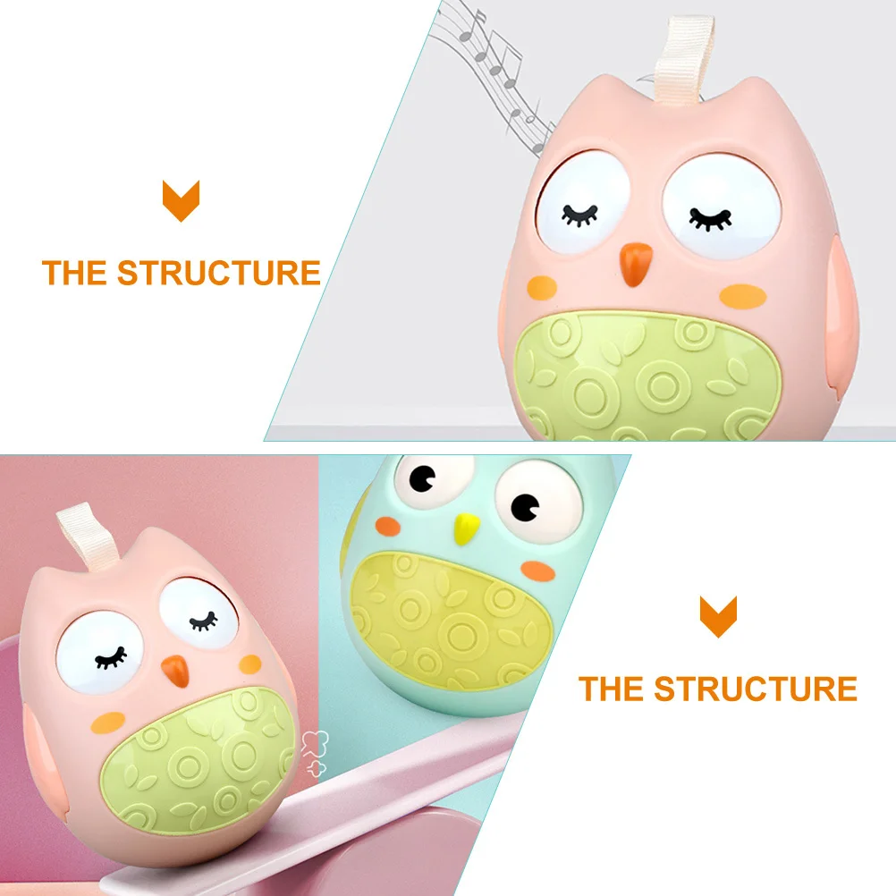 2 pçs forma de coruja tumbler infantil chocalho sino melodioso brinquedo educativo do bebê aprendizagem precoce desenvolvimento presente