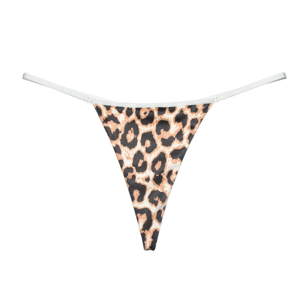 Damskie bikini G String T-Back moda bawełniana cienki pasek seksowne majtki figi damskie stringi Leopard stringi