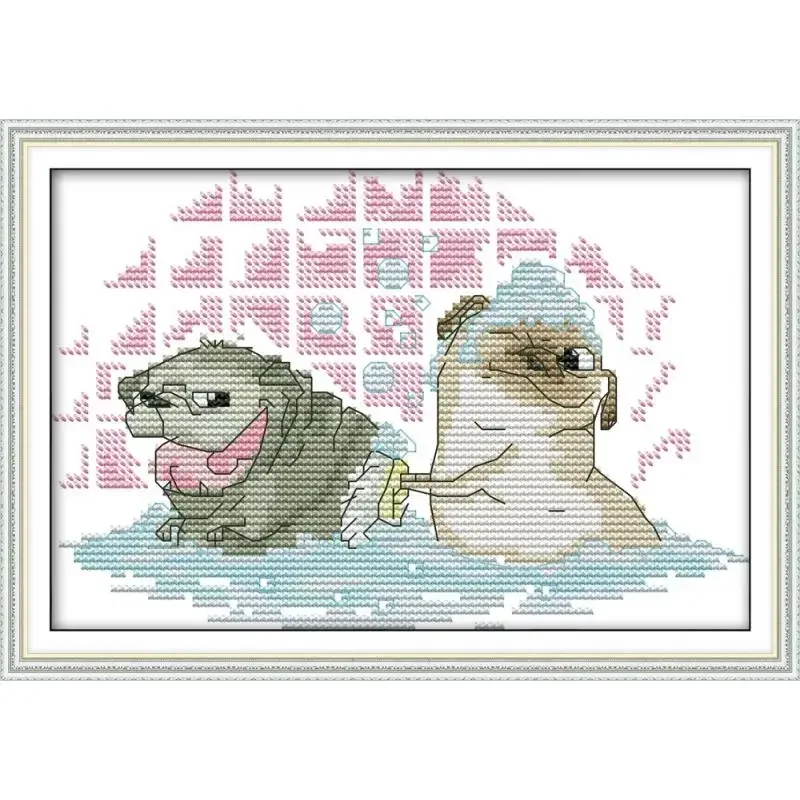 Cook puppy DIY Chinese needlework crafts 11CT 14CT Scenery printed pattern Cross Stitch kit DMC fabric on canvas Embroidery sets