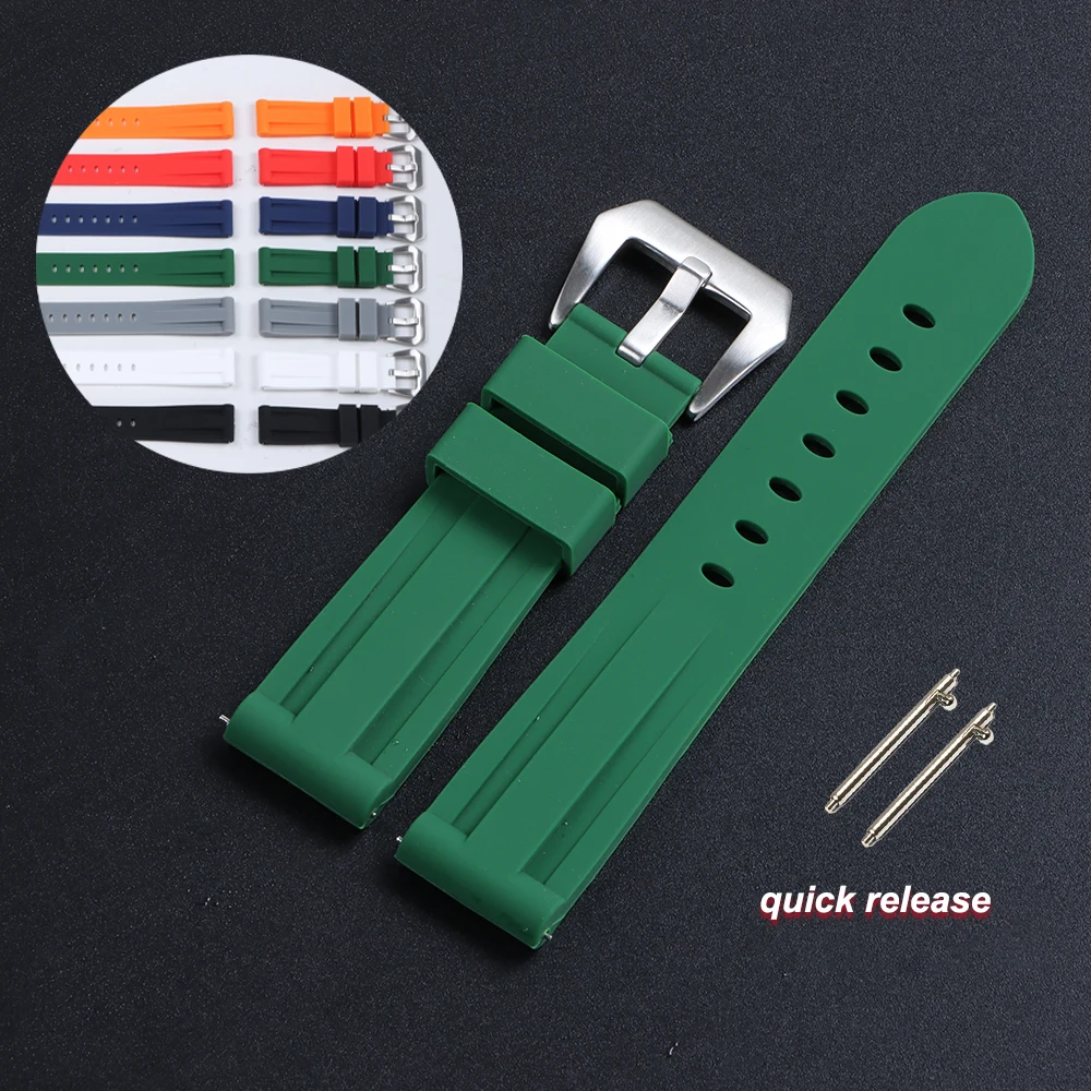 20mm 22mm 24mm 26mm Silicone Watchband Quick Release for Huawei Watch GT2/3/4 for Seiko for Omega for Fossil Rubber Sport Straps