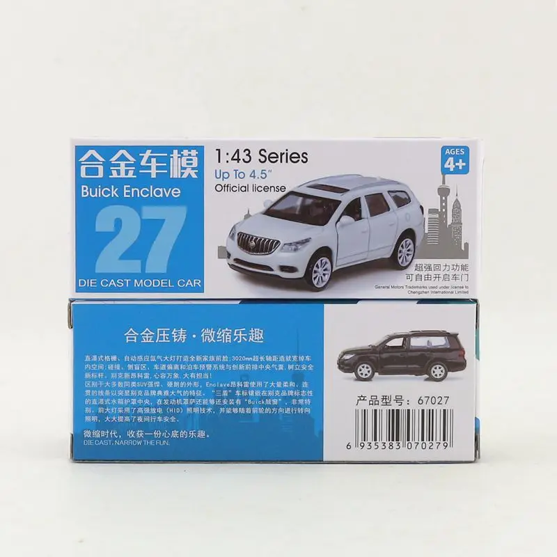 1:43 Buick Enclave SUV lega pull-back modello di veicolo pressofuso modello di auto in metallo colore casuale