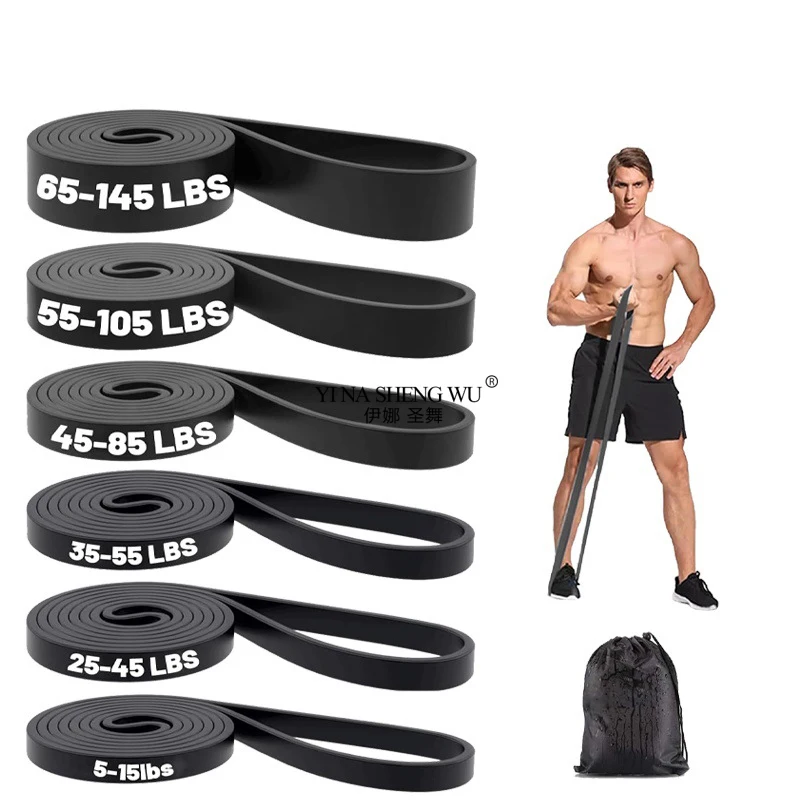 Black Heavy Duty Latex Resistance Band Exercise Elastic Band For Sport Strength Pull Up Assist Workout Pilates Fitness Equipment