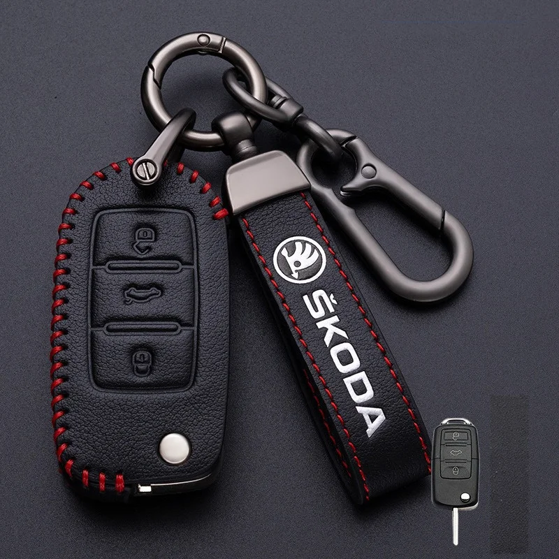 Car Remote Key Fob Case Cover Protector Holder Shell For Skoda Octavia A5 A7 Fabia Superb Kodiaq Karoq Auto Keychain Accessories