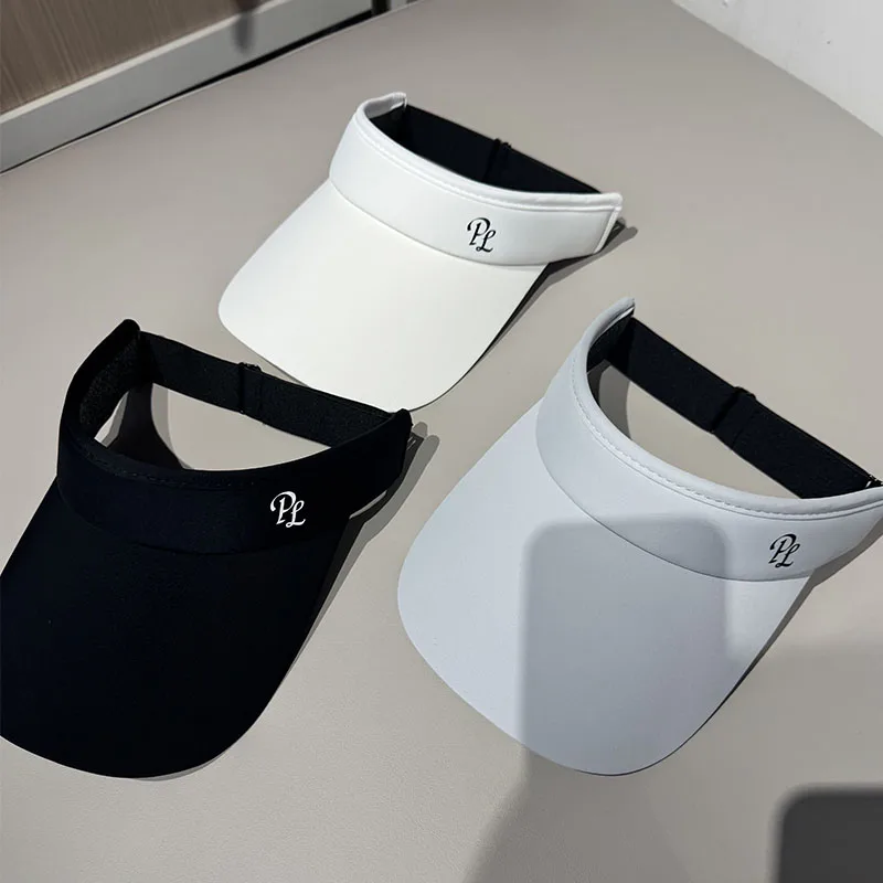 

PL Women Sport Sun Visor Cap Empty Top Headband Sweat-absorbing Golf Caps Ladies Big Brim Golf Tennis Visors Hats Anti-UV