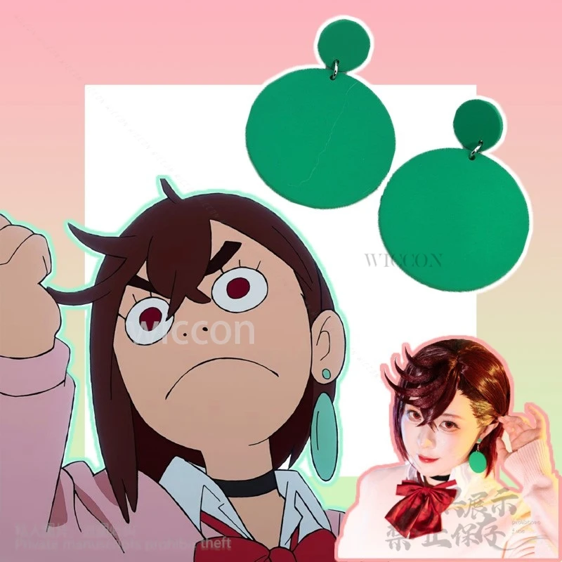 

Momo Ayase аниме Dandadan серьги для косплея для взрослых женщин зеленый круглый акриловый кулон серьги-гвоздики ювелирные аксессуары реквизит по индивидуальному заказу