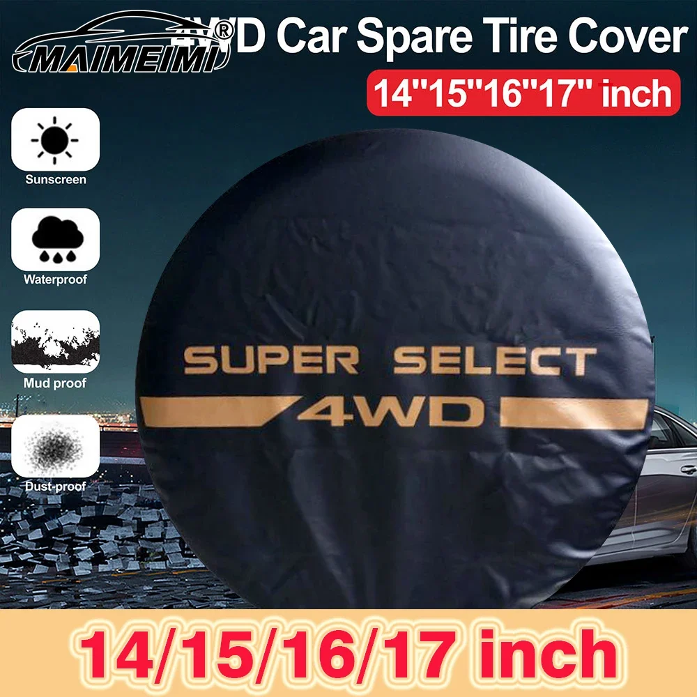 14~17 Zoll 4WD Wasserdichte Staubdichte PVC-Leder-Ersatzrad-Reifenabdeckung Schutzhülle Tasche für alle Autos für Mitsubishi Pajer.