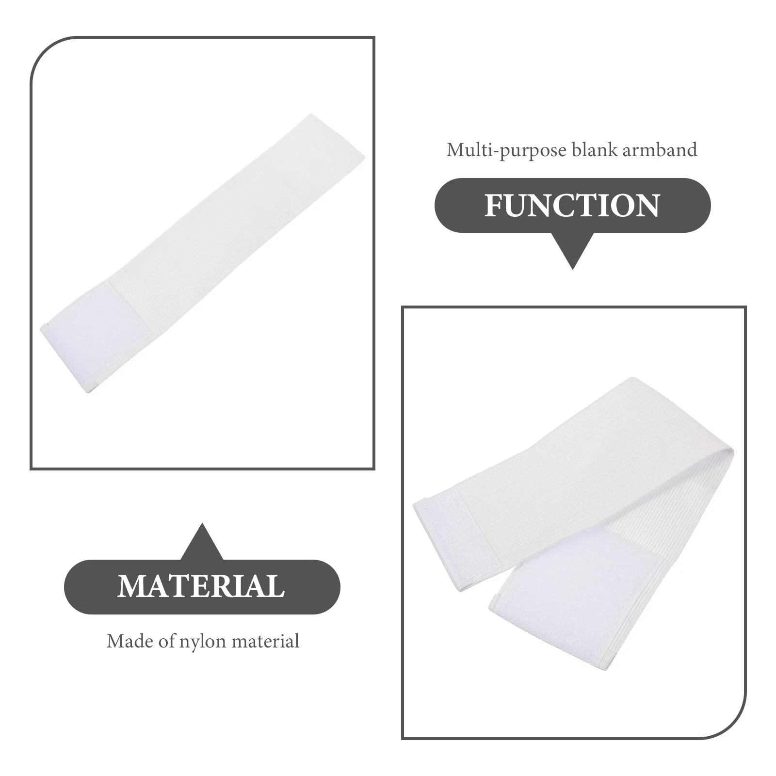 4 Pcs White Armband Football Mourning Multi-purpose Team Sports DIY Blank Small Armbands Soccer Captain Sleeve Patch Nylon