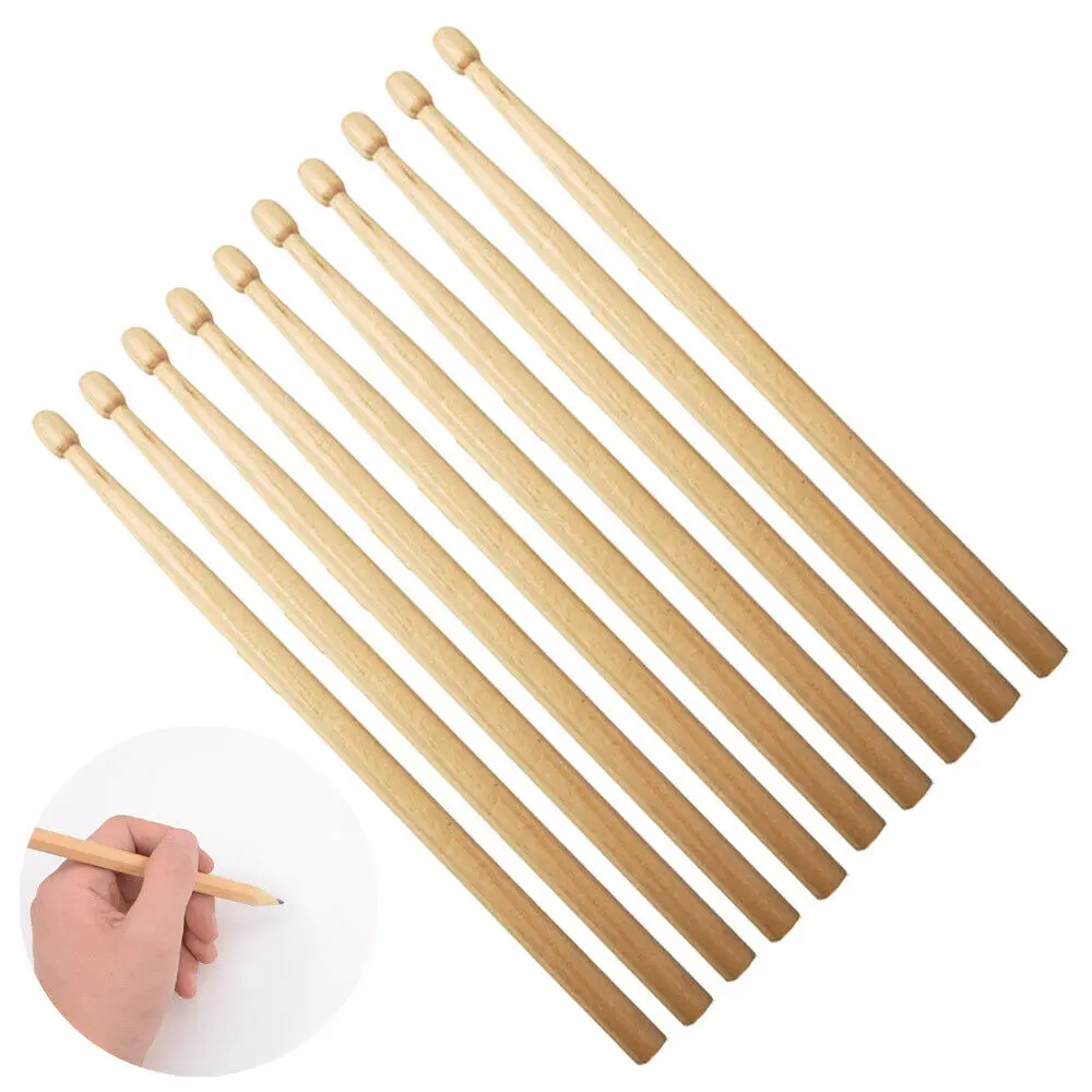 

10pcs Drumstick Pencils 100% Log Processing Wooden Musical Drum Pencil Gift HB Writing Safe Non-toxic Pencil Drumsticks