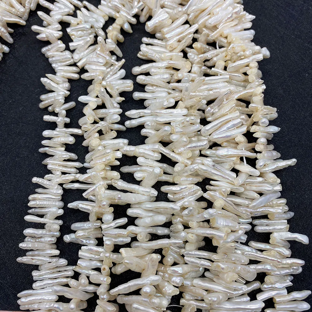 Natural Freshwater Pearls Toothpick Shape White Pearl Beads DIY Jewelry Making Elegant Jewelry Gifts for Women Size 3x10-5x20mm