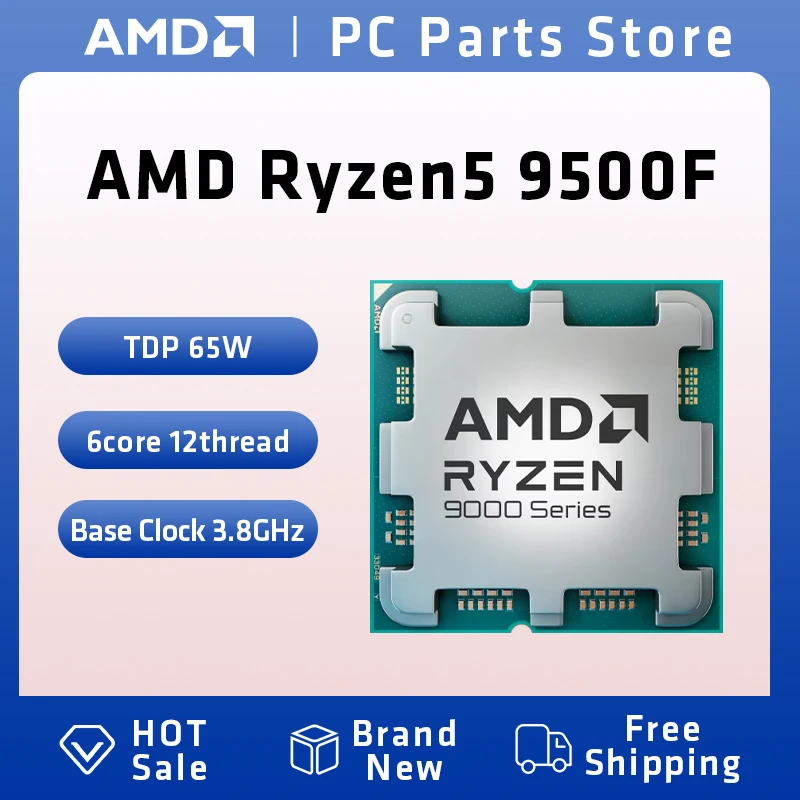 معالج AMD Ryzen 5 9500F (R5) تردد تسريع 12 خيط 4 نانومتر 6 النواة #1