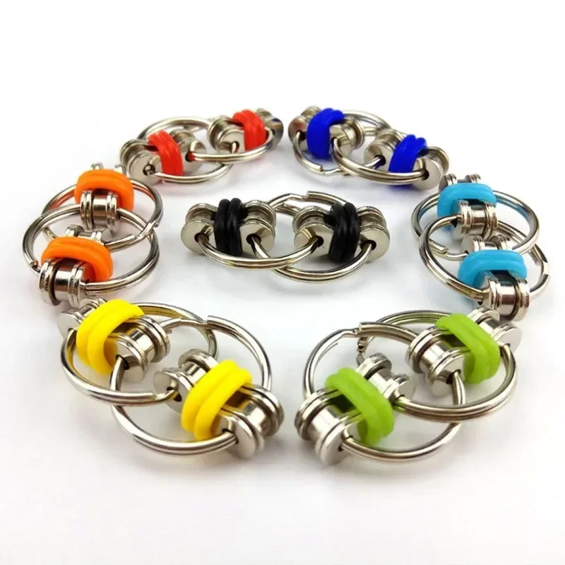 Fidget Toys Set Roller Chain Key Flippy Chain Stress Reducer Bike Chain Toys Anxiety Relief for Teens Adults ADHD Autism