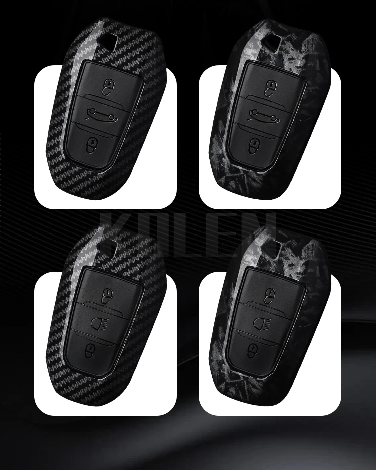 ABS Carbon Faser Auto Schlüssel Fall Abdeckung Für Peugeot 2008 3008 4008 5008 308 408 508 Citroen C1 C2 C4 C6 C3-XR Picasso Grand DS3 DS5 – Detail 5